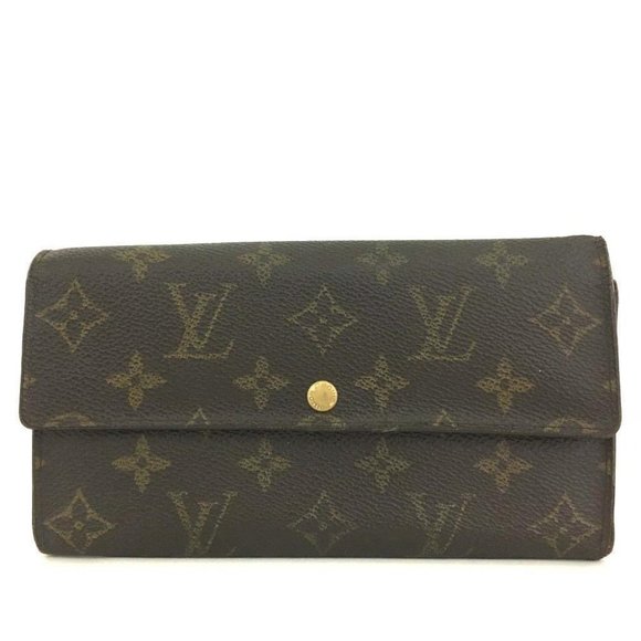 430080F V Louis Vuitton Wallet Long Sarah Bifold Brown Monogram